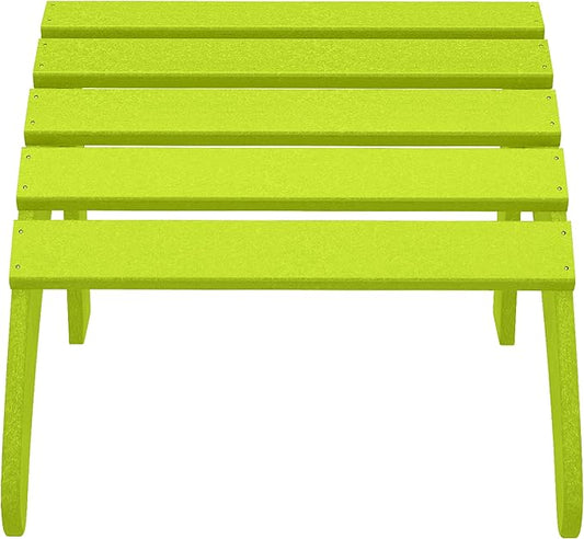 WestinTrends Outdoor Ottoman, Patio Adirondack Ottoman Foot Rest, All Weather Poly Lumber Folding Foot Stool for Adirondack Chair, Widely Used for Outside Porch Pool Lawn Backyard, Lime