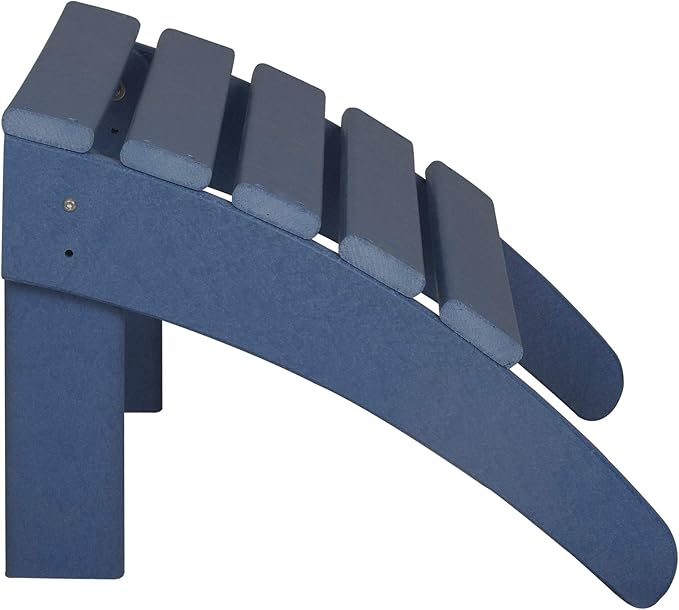 WestinTrends Outdoor Ottoman, Patio Adirondack Ottoman Foot Rest, All Weather Poly Lumber Folding Foot Stool for Adirondack Chair, Widely Used for Outside Porch Pool Lawn Backyard, Navy Blue