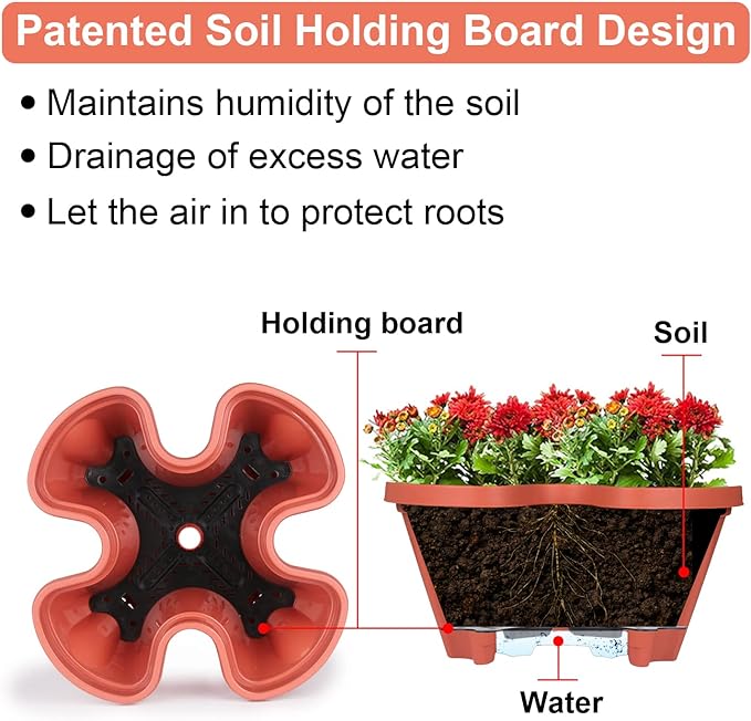 Vertical Planter 7 Tier Stackable Planters Garden Planters Strawberry Herb Flower and Vegetable Planter Indoor Outdoor Gardening Pots with Removable Wheels and Tools