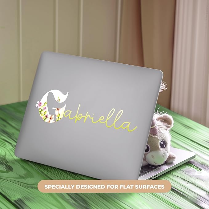 CRYPTONITE Personalized Name Flower Wall Decor | Custom Decal for Baby Nursery | Girl Bedroom Decor | Baby Girl Room (B. Flowers)