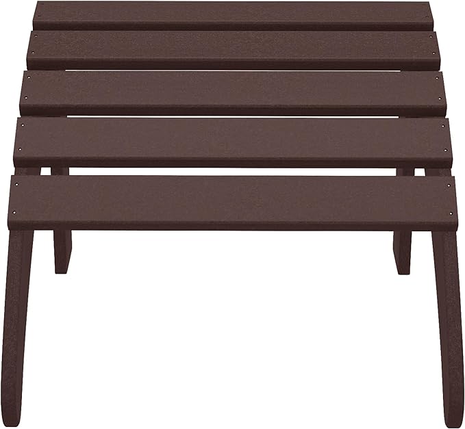 WestinTrends Outdoor Ottoman, Patio Adirondack Ottoman Foot Rest, All Weather Poly Lumber Folding Foot Stool for Adirondack Chair, Widely Used for Outside Porch Pool Lawn Backyard, Dark Brown