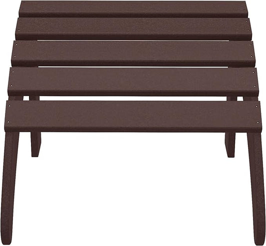WestinTrends Outdoor Ottoman, Patio Adirondack Ottoman Foot Rest, All Weather Poly Lumber Folding Foot Stool for Adirondack Chair, Widely Used for Outside Porch Pool Lawn Backyard, Dark Brown