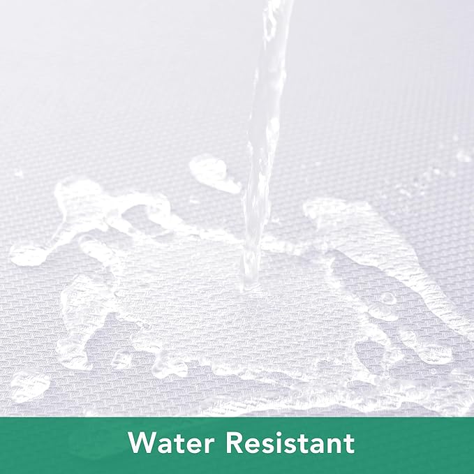 Biscaynebay Textured Fabric Square Tablecloths 90x90 Inches, White Water Resistant Card Table Cloth Folding Table Cover for Dining, Kitchen, Wedding and Parties etc. Machine Washable