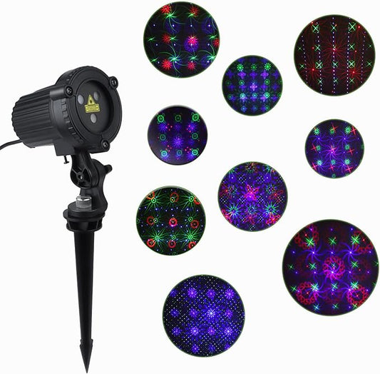 Outdoor Laser Christmas Projector Lights 18 Pattern Decorative Laser Projector for Home and Garden