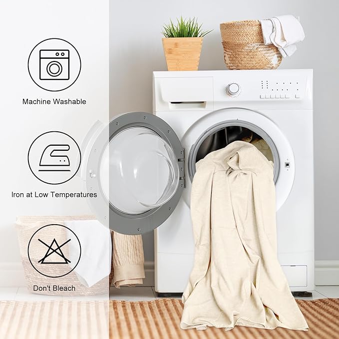 IVAPUPU Textured Linen Table Cloth for Rectangle Table - Ivory Tablecloths Rectangular Waterproof Wrinkle Free Wipeable Dining Cover for Spring Wedding Birthday Kitchen Decor, 60 x 104 Inch