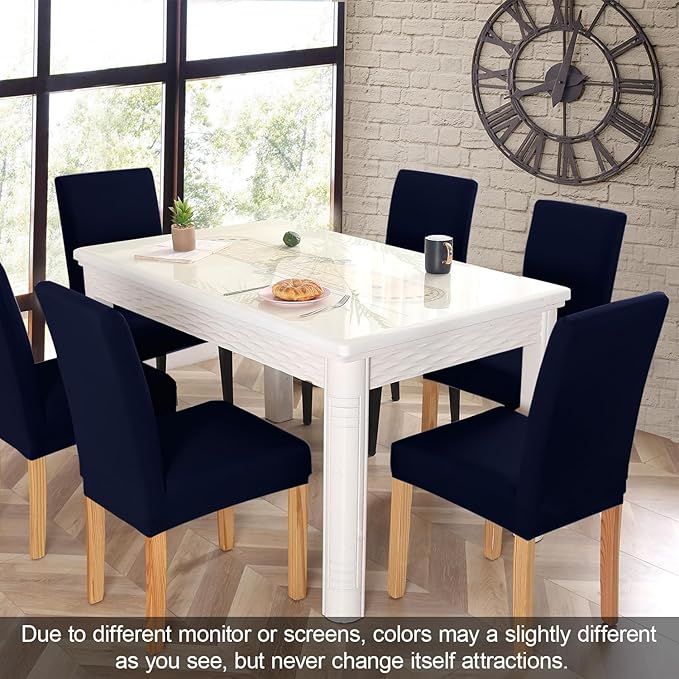 JQinHome 4 Pcs Dining Chair Slipcover, High Stretch Removable Washable Chair Seat Protector Cover for Home Party Hotel Wedding Ceremony
