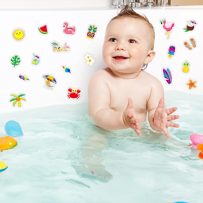 20 PCS Hawaiian Thick Gel Clings Summer Beach Window Gel Clings Decals Stickers for Kids Toddlers and Adults Home Airplane Classroom Nursery Hawaiian Party Supplies Decorations Removable and Reusable