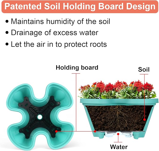 Vertical Planter 6 Tier Stackable Planters Garden Planters Strawberry Herb Flower and Vegetable Planter Indoor Outdoor Gardening Pots with Removable Wheels and Tools