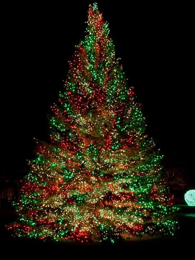 Red Green Solar Christmas Lights Outdoor Decorations Waterproof, Tatal 4 Pack 400LED 132FT Solar String Lights Green Wire with 8 Modes, Christmas Fairy Light for Xmas Tree Party Wedding Garden Decor