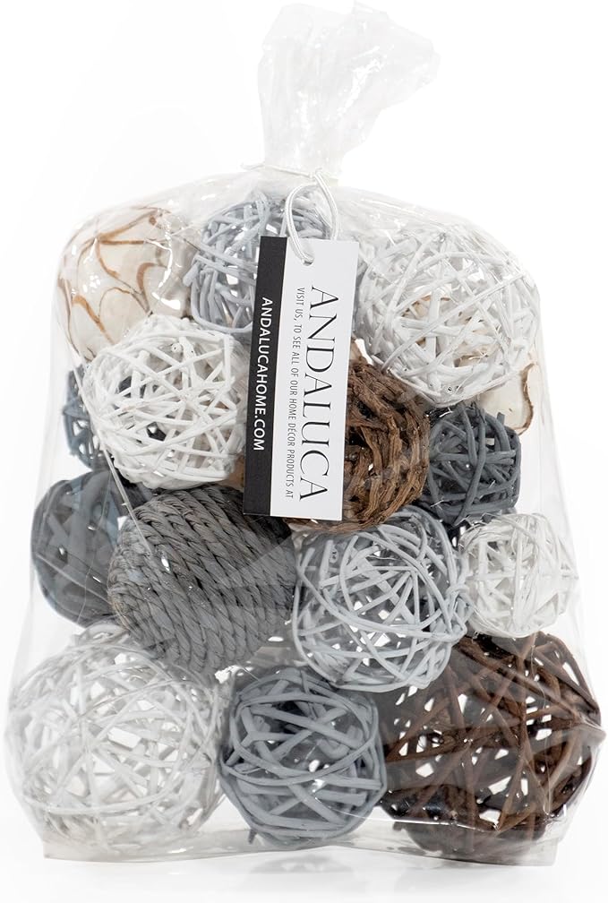 ANDALUCA Decorative Balls Vase Filler Bag with Orbs, Balls (Grey)