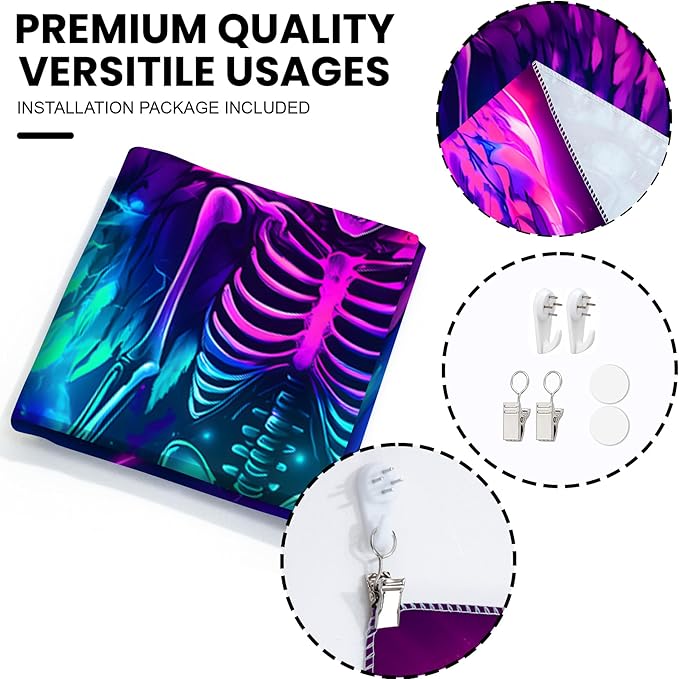 Blacklight Tapestry,WingTapestry Glow In The Dark,UV Reactive Black Light Upright Posters Wall Hanging for Bedroom Dorm Living Room Backdrop Decor (wing13, 90L" x 70W")