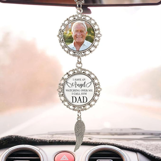 2025 Personalized Memorial Metal Alloy Car Hanging Ornament - Christmas, Birthday, for Loss of Loved One - Custom Photo in Loving Memory Keepsake Decoration