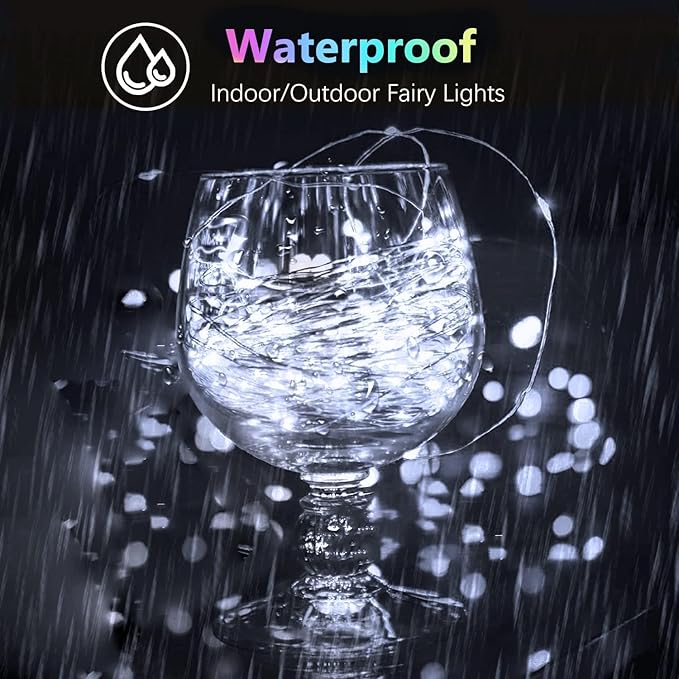 4 Pack Fairy Lights Battery Operated with Timer, Each 20FT 60LED Christmas String Lights Outdoor Indoor, Cuttable Battery Twinkle Lights for Bedroom Home Wedding DIY Christmas Decorations (Cool White)