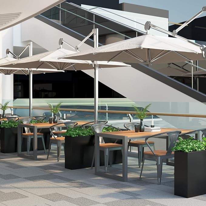 Black Steel Metallic Heavy Planter for Outdoor Plants 30"x12"x24" Outdoor Metal Planter Spliced Flower Pot with Partitions for Outside,Indoor,Garden (Black, 30 * 12 * 24)