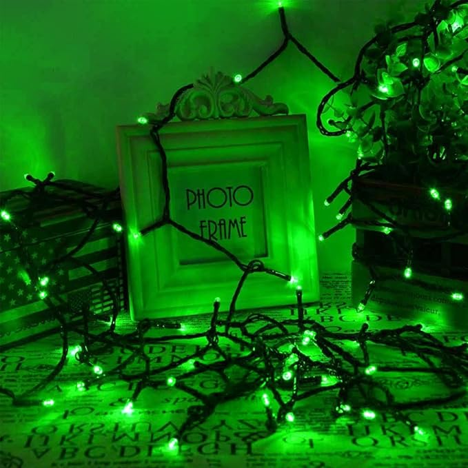 75.8 FT 200 LED Green Christmas String Lights Outdoor & Indoor, Memory Function & Timer & 8 Modes, Extendable Ultra Bright Green Wire Waterproof Mini Lights for Christmas Tree Yard Holiday Party Decor