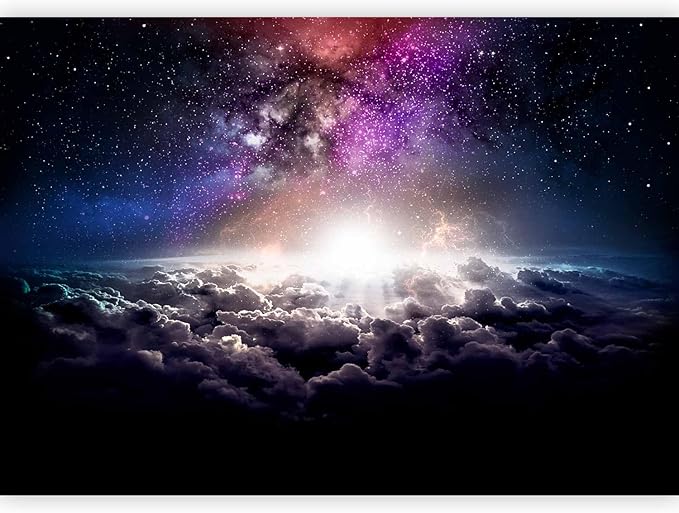 artgeist Wall Mural Galaxy 138x101 in - Non-Woven Wallpaper Fleece Wall Decor Photo Print Picture Image Design Home Mural Cosmos Sky Star Cloud Purple i-A-10009-a-a