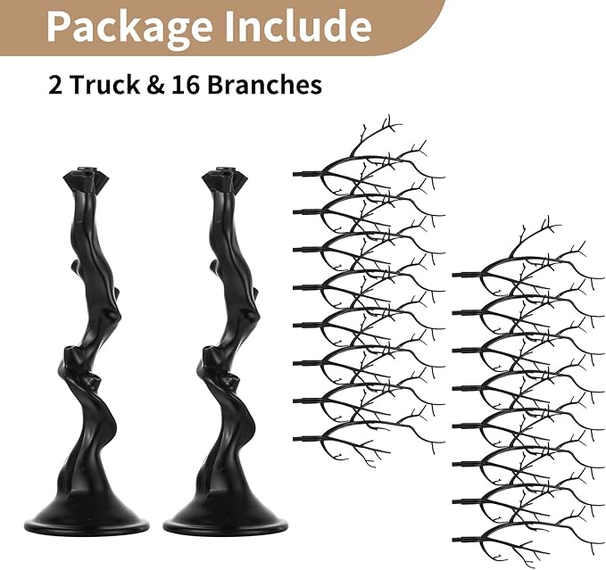 NUPTIO Black Halloween Tree Branch: Artificial 22.8 inch Tall Manzanita Tree Christmas Centerpiece Wedding Centerpieces for Tables - Decorative Ornament Display Tree for Decoration Weddings (2 Pc)