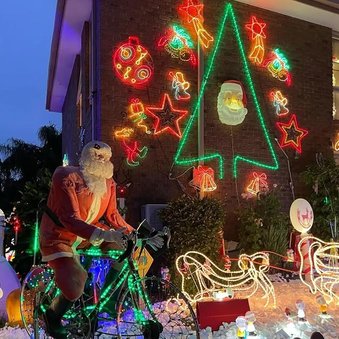 YEGUO 2 Packs Each 33ft 100 LED Solar Rope Lights Outdoor Waterproof, Green String Lights for Outside, 8 Modes Fairy Lights in Clear Thin Tube for Camping Fence Patio Garden Trampoline Deck