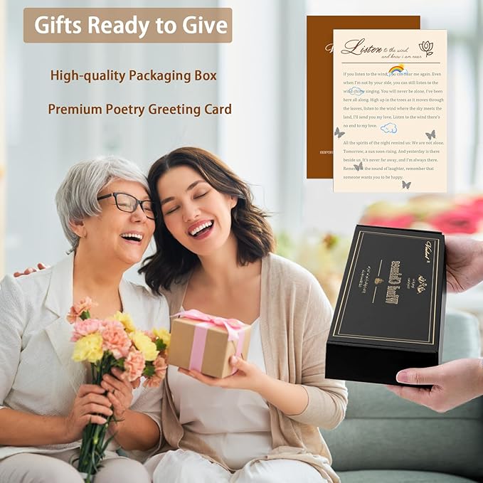 Wind Chimes for Outside, 33" Butterfly Wind Chimes Outdoor, Birthday Gifts for Women Mom Sister, Gift for Garden Porch Patio Home Decor (Golden)