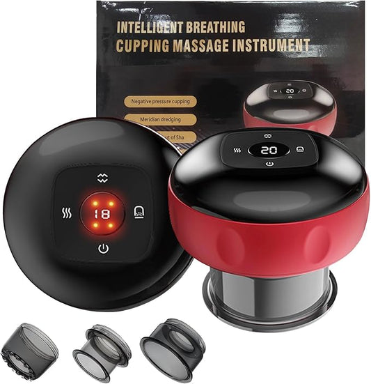 5-in-1 Smart Dynamic Cupping Therapy Set, Smart Cupping Therapy Massager, 12 Levels of Suction Strength and Temperature Control for Targeted Pain Relief, Knots, Aches, Portable Cupping Kit
