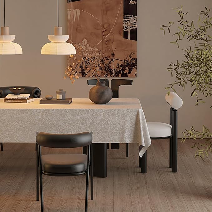 Jacquard Tablecloth, French Waterproof Washable Table Cloth, Luxurious Soft Table Cover for Dining Party Wedding Baby Shower Kitchen (Rectangle/Oblong, 120''x60'', Milky White)