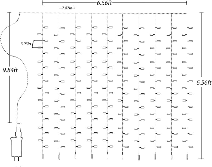 Curtain Lights, Pink Room Decor 8 Modes LED String Lights for Garden, Teen Girls' Room, Party, Window, Wall and Valentines Day Decor