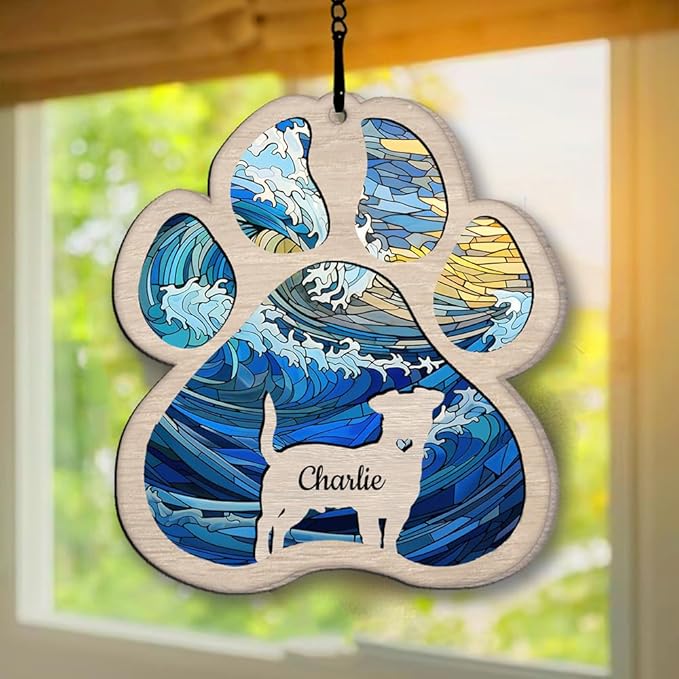 Personalized Cocker Spaniel Suncatcher Dog Memorial Gifts, Custom Cocker Spaniel Ornament Christmas Tree, Pet Remembrance Gift, Loss of Dog Sympathy Gift, Pets Memorial Ornament, Pet Loss Suncatcher