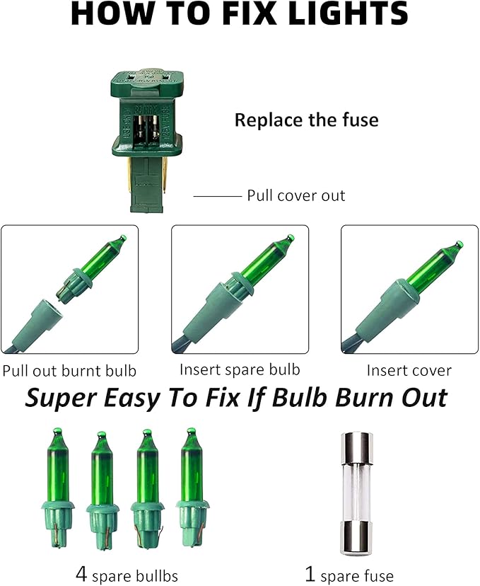 TW SHINE Green St. Patrick's Day Lights, 2 Pack Total 40FT 200 Count Incandescent Christmas Mini String Lights, Waterproof Decorations for Outdoor Indoor Xmas Tree Patio Home Party Yard Decor