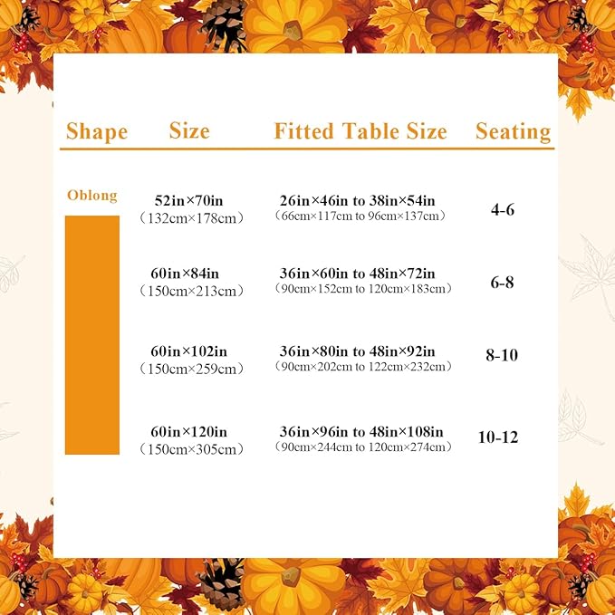 SASTYBALE Pumpkin Table Cloth Fall Tablecloths for Rectangle Tables 60 x 120 Inch, Spill Proof Wrinkle Resistant Durable Polyester Table Cover for Thanksgiving, Harvest, Holiday Tabletop
