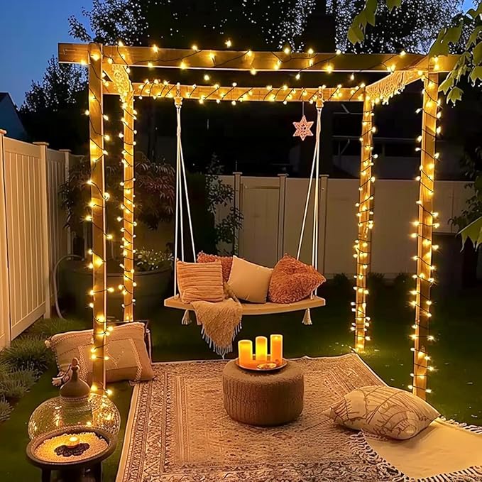 JMEXSUSS 66ft 200 LED Christmas Lights Outdoor, Warm White Christmas Tree Lights Indoor Plug in, 8 Modes Twinkle String Light for Outside Bedroom Wedding Party Classroom Dorm Ceiling Home Decorations