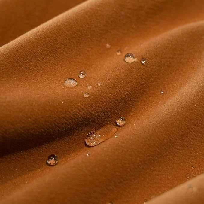 French Rectangle Tablecloth, Luxurious Wool Velvet Waterproof Table Cloth, Washable Large Table Cover for Kitchen Dining Party Wedding Thanksgiving Holiday - (120''x60'', Caramel)