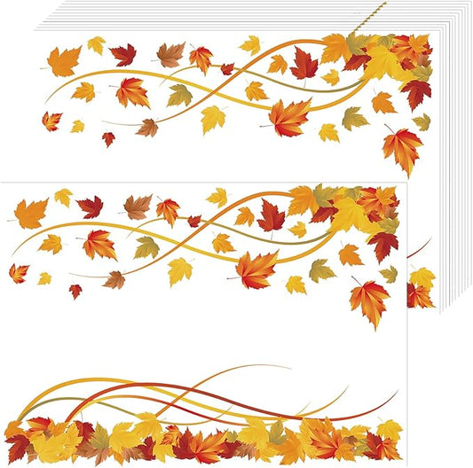 Paper Placemats Disposable 50 Pack Fall Thanksgiving Maple Leaf Placemats 16x 11 Inch Autumn Table Mats for Home Party Kitchen Dining Table Decoration