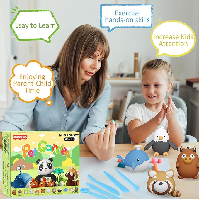 Air Dry Clay for Kids，12 Boxs Modeling Clay Kit with 5 Sculpting Tools, Safe Non-Toxic Model Magic Clay, DIY Art and Crafts Toy Gift, Party Home Favors for Boys, Girls, Toddler