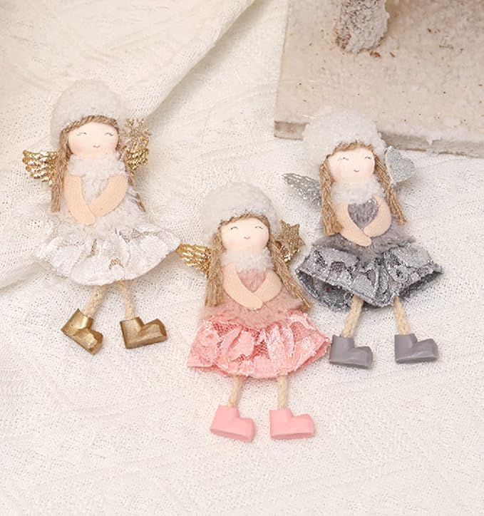 3pcs Christmas Angel Doll Decoration, Christmas Tree Hanging Ornaments, Thanksgiving Day Birthday Gifts, New Year Fairy Presents, Home Party Kids Girls Toys Pendant(GF-X3)