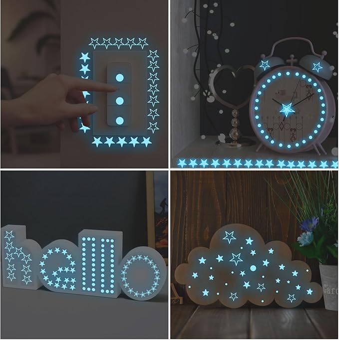 Glow in The Dark Starry Sky Moon and Stars Wall Decals,Glowing Galaxy Stars Space Planet Ceiling Wall Stickers for Boys Girls Bedroom Kids Baby Nursery Living Room Decoration