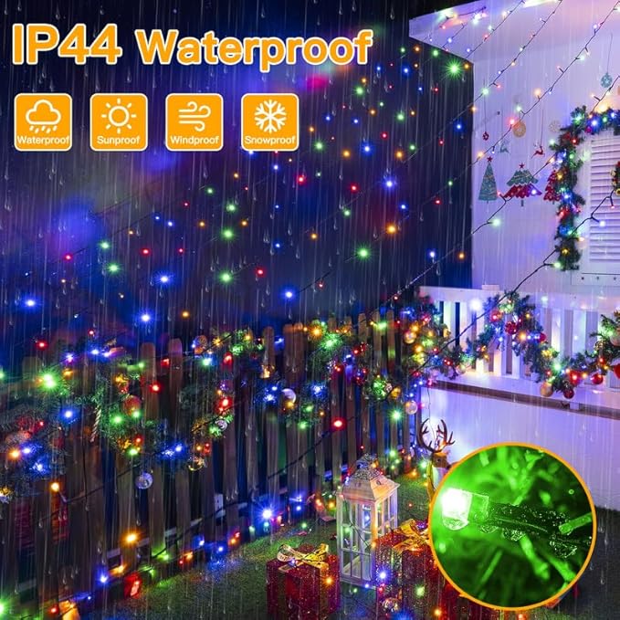 Ollny Christmas Lights, 210FT 640LED Color Changing Christmas Tree Lights with 11 Modes Remote Control, Waterproof Outdoor Light for Outside Indoor Patio Weddings Xmas Decorations