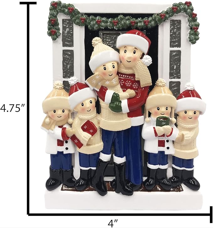 3D Welcoming Family of 6 Christmas Ornament 2025 Personalized Family Christmas Ornaments 2025 | Doorway Home Keepsake Personalized Tree Ornaments Customizable Gifts Winter Sweaters of Six Ornament