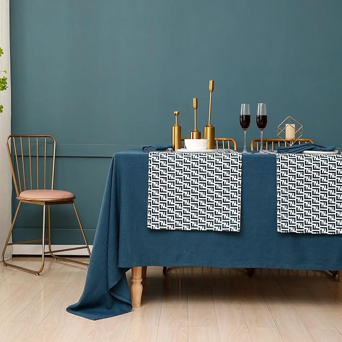 Square Tablecloth, Blue Table Cloth for Square or Round Tables, Waterproof Spillproof Washable Tablecloth, Linen Dining Table Cover for Wedding, Party, Farmhouse - 60'' x 60'', Blue