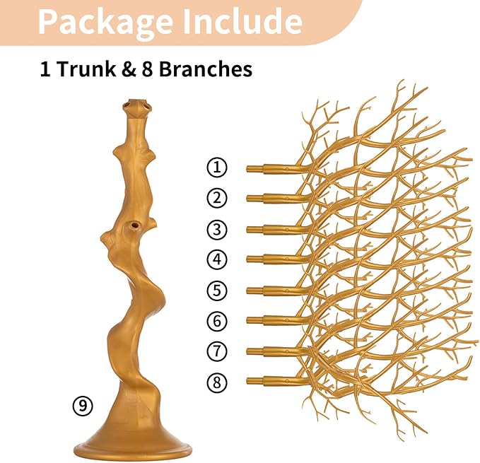 Nuptio Gold Christmas Tree Branch Artificial 22.8 inch Tall Manzanita Tree Centerpiece Wedding Centerpieces for Tables, Decorative Ornament Display Tree Branches for Decoration Weddings (1 Pc)