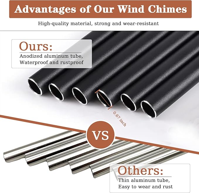 Wind Chimes for Outside, 32" Butterfly Windchime for Outdoor, Butterfly Gifts for Women Mom Sister, Garden Patio Gift Ideas for Friend Co-Worker (Black)