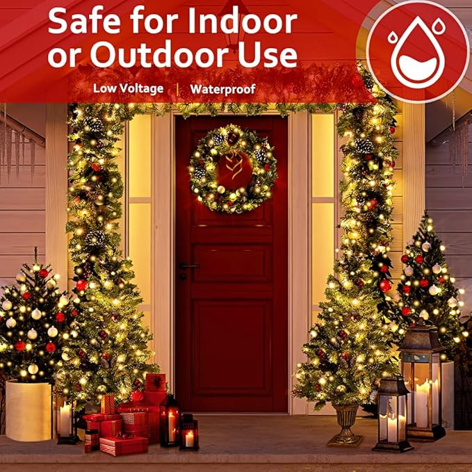 One Strand 170FT 500 LED String Lights Outdoor Indoor,Warm White Christmas Light Green Wire, Non Connectable Plug in Christmas Tree Lights for Big Space Home Decor