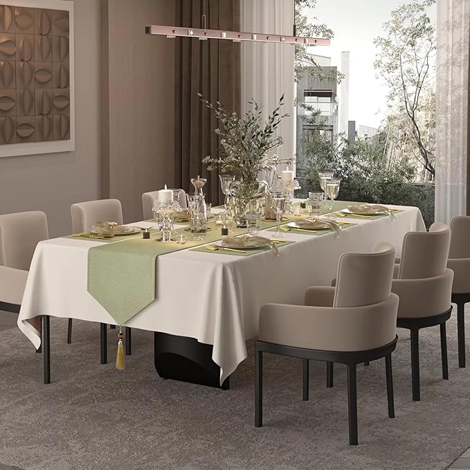 Cream Rectangle Tablecloth, Waterproof Washable Double-Sided Table Cloth, Thick Decorative Dining Table Cover for Wedding, Buffet, Party - 60 x 108 Inch, Cream