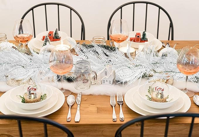 RECUTMS 2pcs Artificial Garland Faux Hanging Boston 6FT Fern Garlands Fake Greenery Ferns Plants for Halloween Thanksgiving Wedding Indoor Outdoor Party Wall Door Frame Fireplace Decor(White)