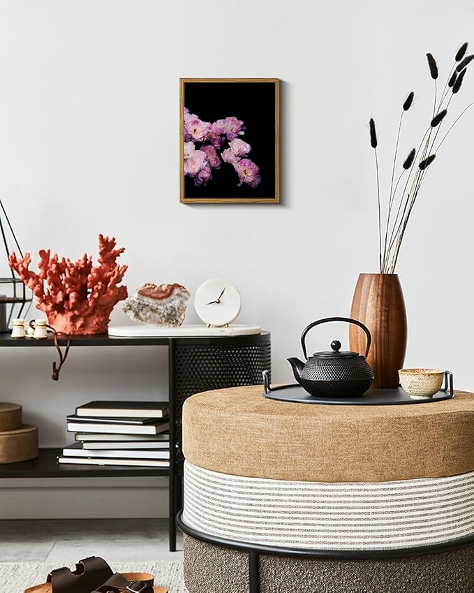 VIYYIEA Framed Canvas Wall Art Home Decor Classical Flower Oil Paintings for Wall Decorations Canvas Wall Art Modern Floral Home Decor for Bedroom Living Room Bathroom Decor 8x10in