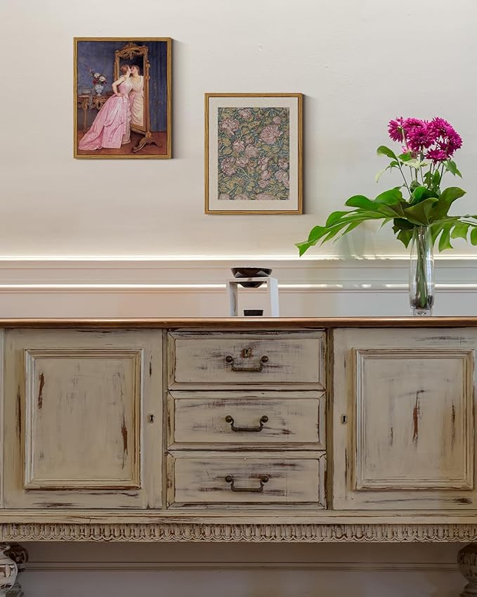 VIYYIEA Framed Canvas Wall Art Home Decor Humorous Wall Art for Living Room Vintage Portrait Art Oil Painting Picture Woman Portrait Home Office Decor Bedroom Wall Decor -Self-love 8x10in