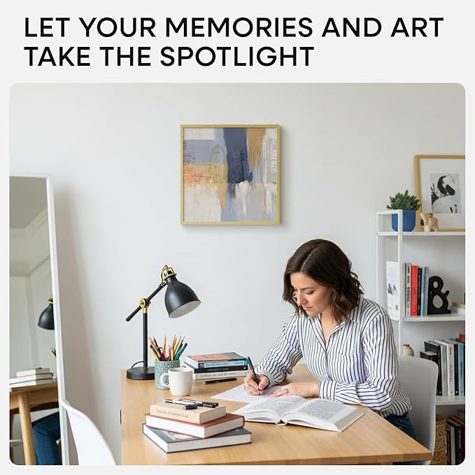 Homeforia 15x15 Picture Frame Gold, High End Metal 15 x 15 Square Poster Frame with Mat 11 x 11 Photo, 15x15 Frame Matted to 11x11 Print, 15by15 Gold Hanging Frames, Tempered Glass, Wall Kit, Set of 1