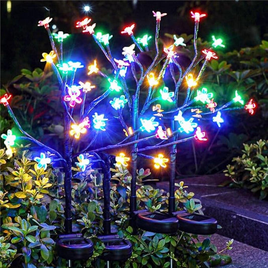 Solar Garden Lights Waterproof, Solar Outdoor Lights Decorative 8Pack, 160Led Solar Powered Flowers Garden Decor, Outdoor Fairy Light for Yard,Pathway,Lawn,Outside Decorations