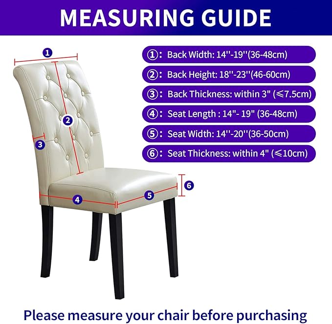 Howhic Stretch Chair Covers for Dining Room Set of 6, Removable Washable Dining Room Chair Covers, Dining Chair Slipcovers Seat Protector, Great for Home and Banquet Decoration (Turquoise, 6 Pack)