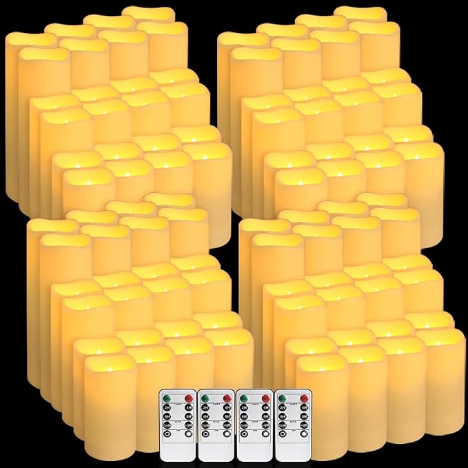 96-Pack LED Flameless Candles with Remote Control - Perfect for Home, Parties, and Special Occasions - Create a Magical Ambiance Effortlessly(Three Sizes)