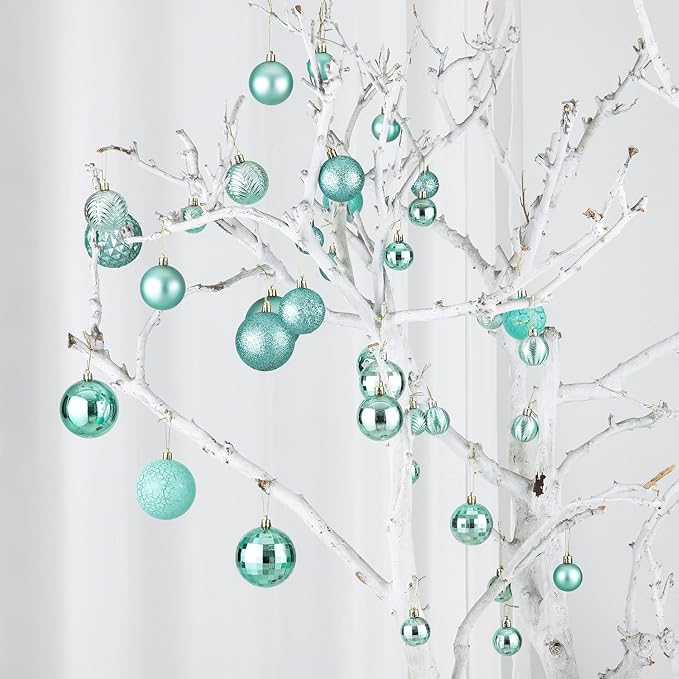 LANGXUN 36pcs Peacock Christmas Tree Decorations Balls, Bolas De Navidad, 2025 Christmas Decor, Indoor Outdoor Shatterproof Christmas Ornaments, Xmars Party Wedding Suppiles